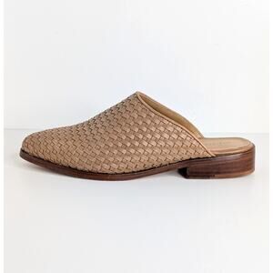 Nisolo Ama Mules 7.5 Almond Tan Woven Leather Sustainable Ethically Made Flats